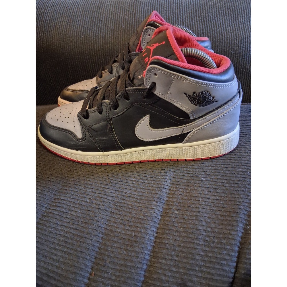 Nike Shoes Womens 8.5 Youth‎ 7Y Air Jordan 1 Mid GS "Bred Shadow" Sneakers